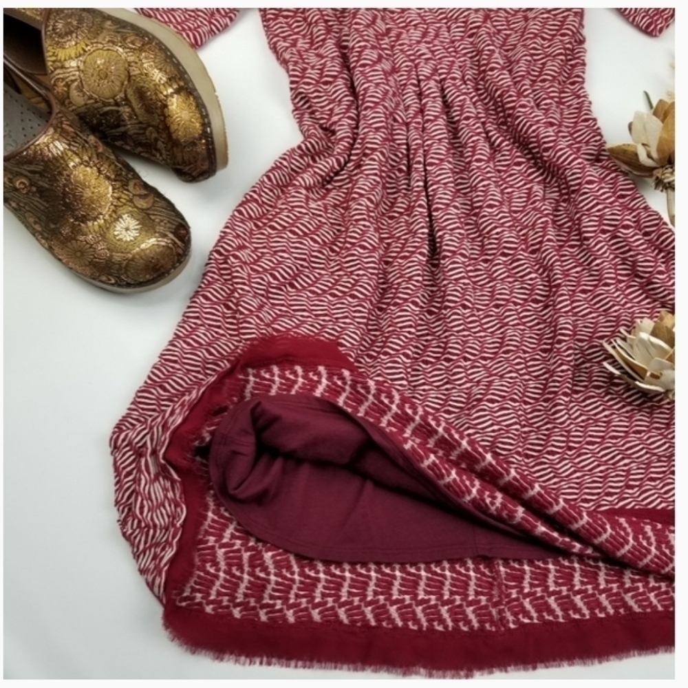 Anthropologie Maeve Red Thick Knit Weave Dress XSP - Picture 9 of 16